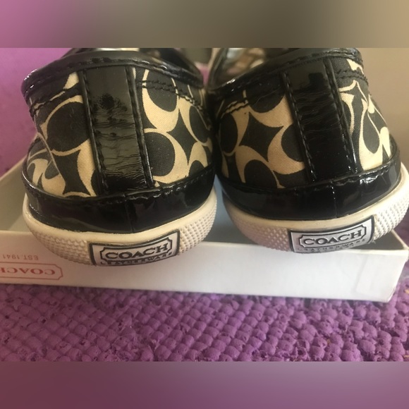 COACH *Authentic* 5.5 ETTA Heritage Stripe Blk/Wht Signature sneakers - Picture 8 of 13